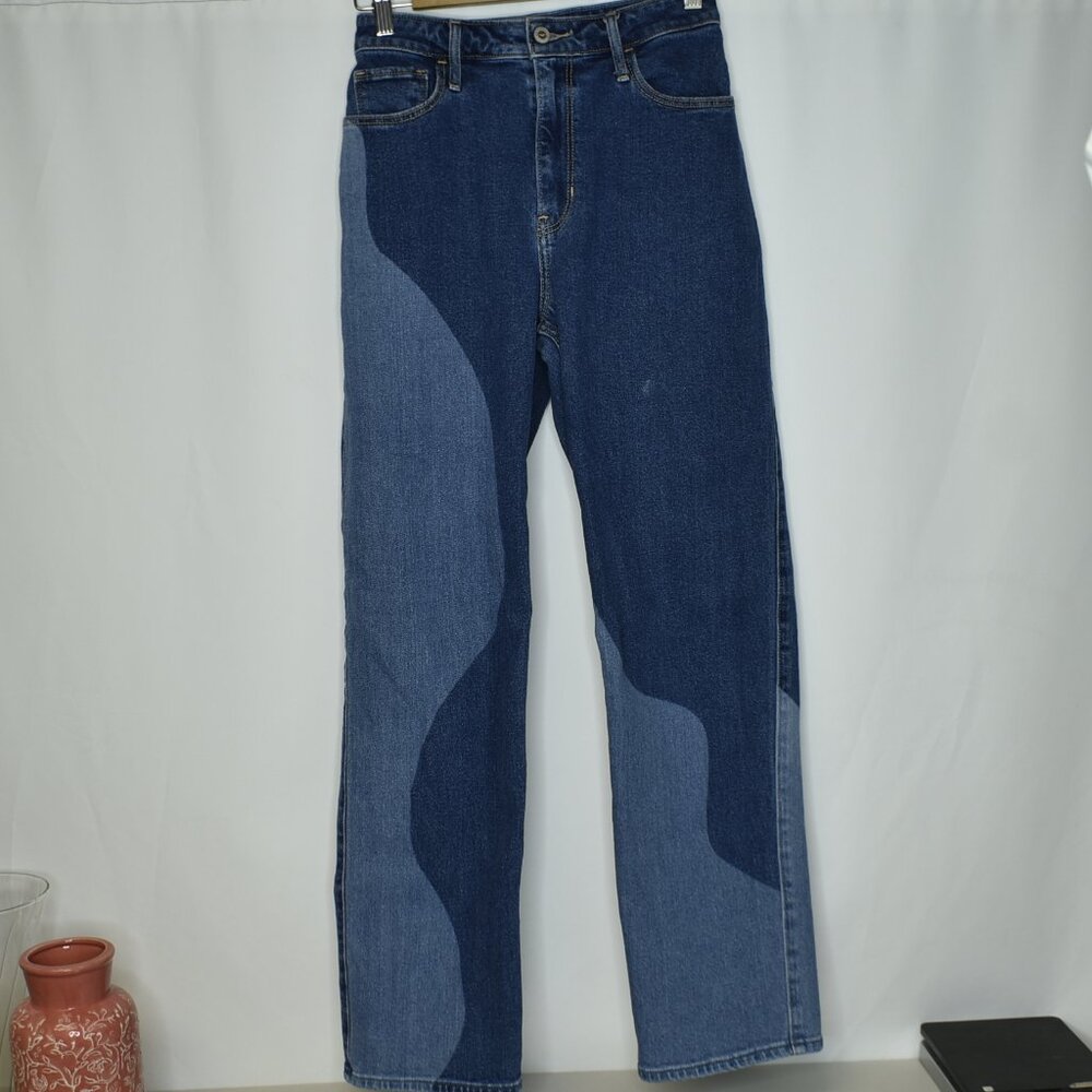 Hollister Women's Jeans Ultra High Rise Dad Two Tone Patchwork Denim